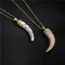 Collier pendentif croc de loup pour femme, style bohème vintage, bijoux de fête, cadeau, pavé serti,