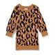 Amazon Essentials Mädchen Raglan-Pullover-Kleid, Kamelbraun Leopardenmuster, 3 Jahre