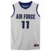 Air Force Falcons Team-Issued #11 White Jersey with Blue Collar from the Basketball Program - Size L