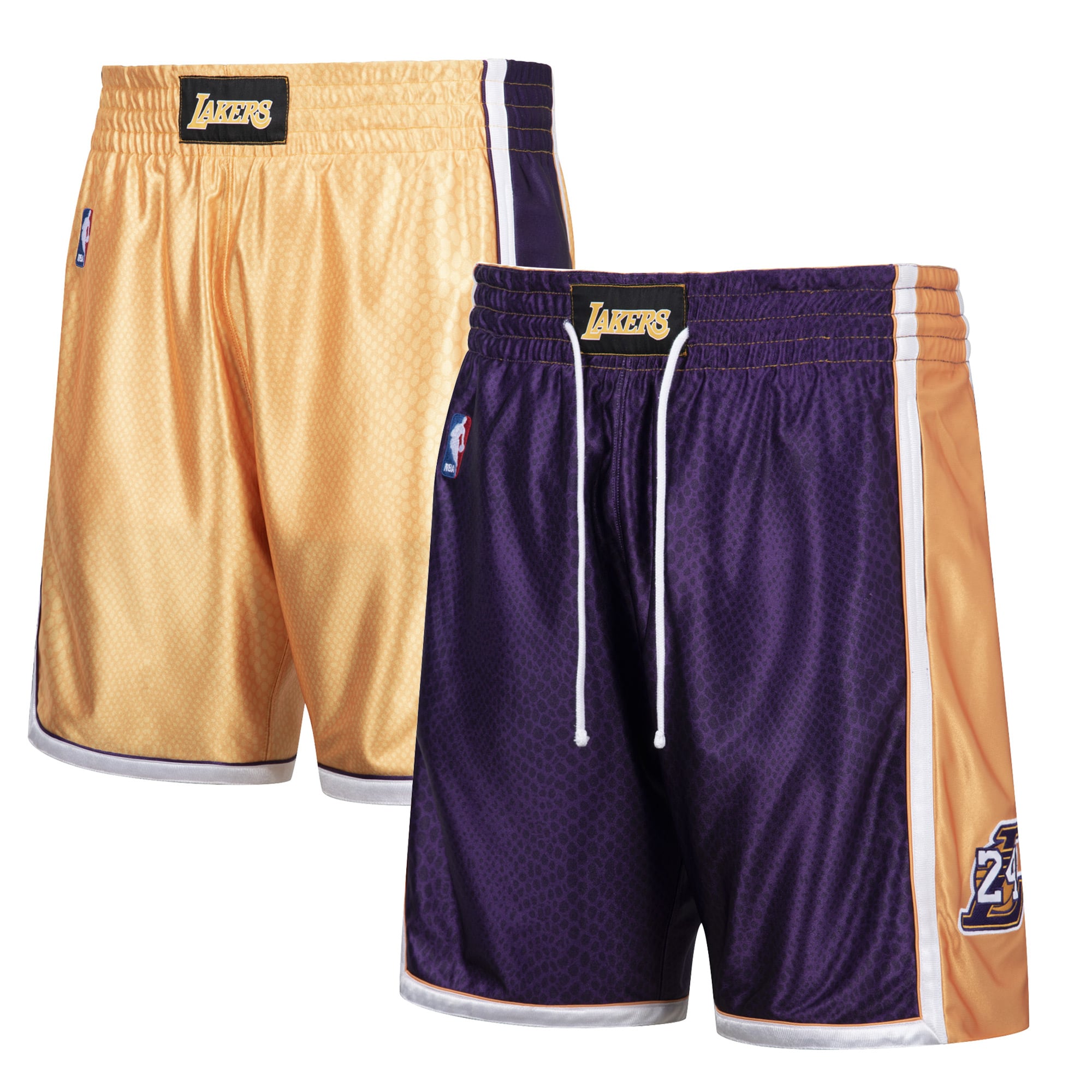 Short réversible authentique Mitchell & Ness Kobe Bryant or/violet Los Angeles Lakers pour homme - Homme Taille: 2XL