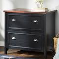 Beachcrest Home™ Waelder Liverpool 2 Drawer Accent Chest Wood in Black | 30.75 H x 32 W x 20.75 D in | Wayfair 68B2F1CFB64C40EFA0FCB5F7231400BE