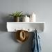 Crestshire 1 Piece Rectangle Floating Shelf w/ Hooks Wood in White Laurel Foundry Modern Farmhouse® | 8 H x 33 W x 8 D in | Wayfair