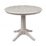 Lark Manor™ Thelma Solid Wood Pedestal Dining Table Wood in Gray/White | 29.9 H x 36 W x 36 D in | Wayfair 7665914587BD4959A5D356AE2241ECB4