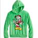 Disney Tops | Disney Mickey Mouse. Santa Mickey Fuzzy Hoodie. | Color: Green | Size: Mj