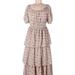 Anthropologie Dresses | Anthropologie Gal Meets Glam Luciana Floral Tiered Maxi Dress 0 | Color: Cream/Pink | Size: 0