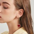 Free People Jewelry | Love Drop Gold Earrings New | Color: Gold/Red | Size: Os