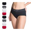 Reebok Women's Underwear - Seamless Briefs (8 Pack), Size Medium, Stripes/White/Red/Black