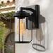 Bern 1-Light Black Outdoor Wall Sconce Clear Glass Exterior Lighting - L 4.5"x W 6.5"x H 10"