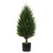 3' Cypress Tower Artificial Tree UV Resistant (Indoor/Outdoor) - Green
