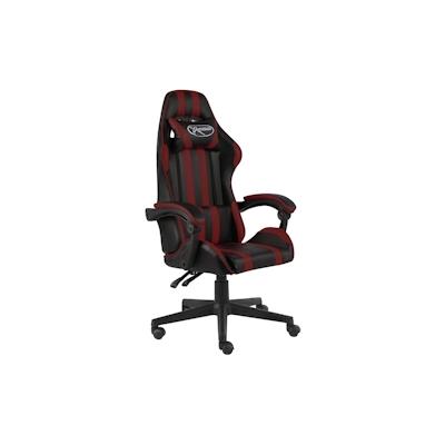 vidaXL Gaming-Stuhl Schwarz und Weinrot Kunstleder Image