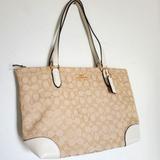 Coach Bags | *Nwt* Coach Signature Zip Tote | Color: Cream | Size: Os