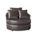 Barrel Chair - Red Barrel Studio® Isavella Swivel Barrel Chair in Brown | 38 H x 46 W x 44 D in | Wayfair 7F1B5BEF5F29454D81E7EF8800AEF043