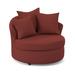 Barrel Chair - Andover Mills™ Alsup Barrel Chair Faux Leather/Polyester/Cotton/Other Performance Fabrics in Red | 38 H x 46 W x 44 D in | Wayfair