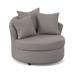 Barrel Chair - Andover Mills™ Alsup Barrel Chair, Wood in Gray | 38 H x 46 W x 44 D in | Wayfair 529948892A7D4A94997C1EFE14AEDF38