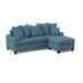 Blue Sectional - Wade Logan® Alger 2 - Piece Chaise Sectional Faux Leather/Polyester/Microfiber/Microsuede | 39 H x 82 W x 59 D in | Wayfair