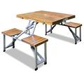 Deuba Outdoor Wooden Picnic Table and 4 Chairs Set Ideal For Camping BBQ Outside Party Foldable Portable Furniture Set