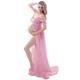 FEOYA-Maternity Off Shoulder Gowns Split Front Clothes Photographic Skirts Chiffon Summer Trailing Long Dress Photos Shoot Props Pregnant Woman Maxi Dress