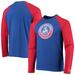 Men's New Era Royal/Red England Patriots League Raglan Throwback Long Sleeve T-Shirt