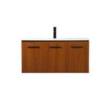 40 inch single bathroom vanity in teak - Elegant Lighting VF44540MTK