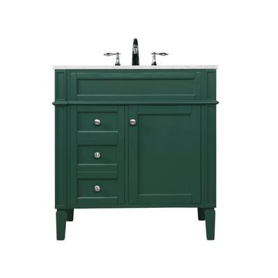 32 inch single bathroom vanity in green - Elegant Lighting VF12532GN