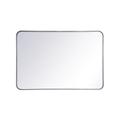 Soft corner metal rectangular mirror 27x40 inch in Silver - Elegant Lighting MR802740S