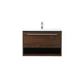 30 inch single bathroom vanity in walnut - Elegant Lighting VF43530MWT