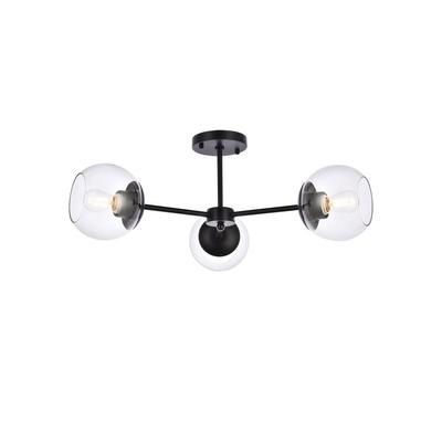 Briggs 26 inch flush mount in black with clear sha...