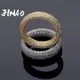 Bague de luxe en argent regardé 925 pour hommes et femmes Hip Hop Full Cubic Zwords on Gold Charm