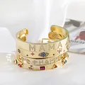 Zunderes-Bracelet en cristal creux pour femme bracelet de document doré bracelets classiques