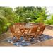 East West Furniture Patio Dining Furniture Set- Acacia Wood Table and Folding Side Chairs, Natural Oil (Pieces Options)