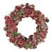 Red Plaid Bows Pine Cones Artificial Christmas Wreath 14.25 Inch Unlit