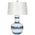 Bradburn Home Ocean Stripes 29" White/Blue Table Lamp Ceramic/Linen in Blue/White | 29 H x 19 W x 19 D in | Wayfair LZ-65264