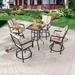 Winston Porter Adolpho Square 4 - Person 24.8" Long Bistro Set w/ Cushions Metal in Black/Brown | 24.8 W x 24.8 D in | Outdoor Furniture | Wayfair