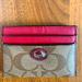 Coach Accessories | Coach Red And Brown Card Holder | Color: Brown/Red | Size: Os