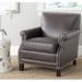 Armchair - Red Barrel Studio® Aleshia 28.3" Wide Armchair Faux Leather/Wood/Fabric in Brown | 31.7 H x 28.3 W x 33.1 D in | Wayfair