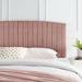 Everly Quinn Rebecca Performance Headboard Upholstered/Velvet/Polyester in Pink/White | 58 H x 39.5 W x 3.5 D in | Wayfair