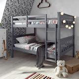 Harriet Bee AlmedaCheatham Solid Wood Full Over Full Bunk Bed Wood in Gray | 63.13 H x 59 W x 79.25 D in | Wayfair 414D58C4B1404556B8888660677F71CA