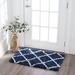 White 24 x 1.77 in Area Rug - Mercury Row® Babich Geometric Shag Navy Area Rug Polypropylene | 24 W x 1.77 D in | Wayfair