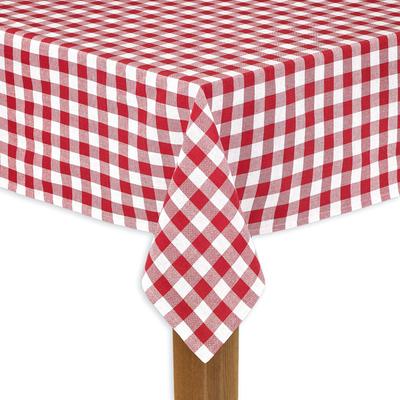 Wide Width BUFFALO CHECK TABLECLOTHS by LINTEX LINENS in Red (Size 52" W 70" L)