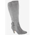 Extra Wide Width Women's Troy II Plus Wide Calf Boot by Bella Vita in Grey Super Suede (Size 10 WW)