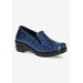 Wide Width Women's Leeza Flats by Easy Street in Navy Paisley Patent (Size 9 1/2 W)