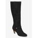 Women's Sasha Plus Wide Calf Boot by Bella Vita in Black Suede (Size 10 M)