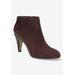 Extra Wide Width Women's Brennan Bootie by Bella Vita in Brown Suede Leather (Size 8 1/2 WW)