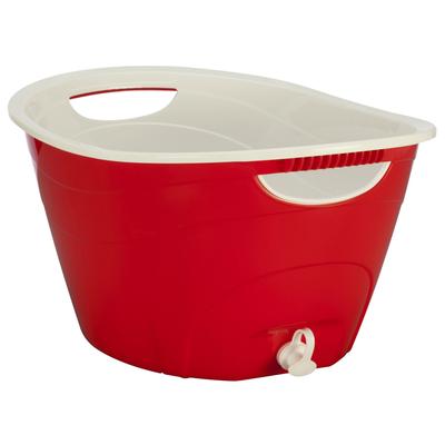 Double Walled Party Tub with Drain Plug by Creatively Designed Products in Fire Red
