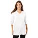 Plus Size Women's Perfect Long-Sleeve V-Neck Tunic by Woman Within in White (Size 30/32)