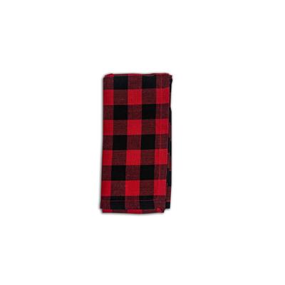 Buffalo Check Napkin Set by LINTEX LINENS in Red Black