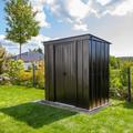 Metall-Gerätehaus 8 x 4 mit Doppel-Schiebetür und Pultdach onyx schwarz 3,02 m² - Spacemaker