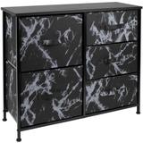 5 Drawer Bedroom Chest Dresser and TV Stand, Marble Collection