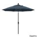 California Umbrella 9' Rd. Aluminum Market Umbrella, Deluxe Crank Lift with Collar Tilt, Black Frame Finish, Pacifica Fabric