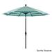 California Umbrella 9' Rd. Aluminum Patio Umbrella, Deluxe Crank Lift with Collar Tilt, Black Frame Finish, Sunbrella Fabric